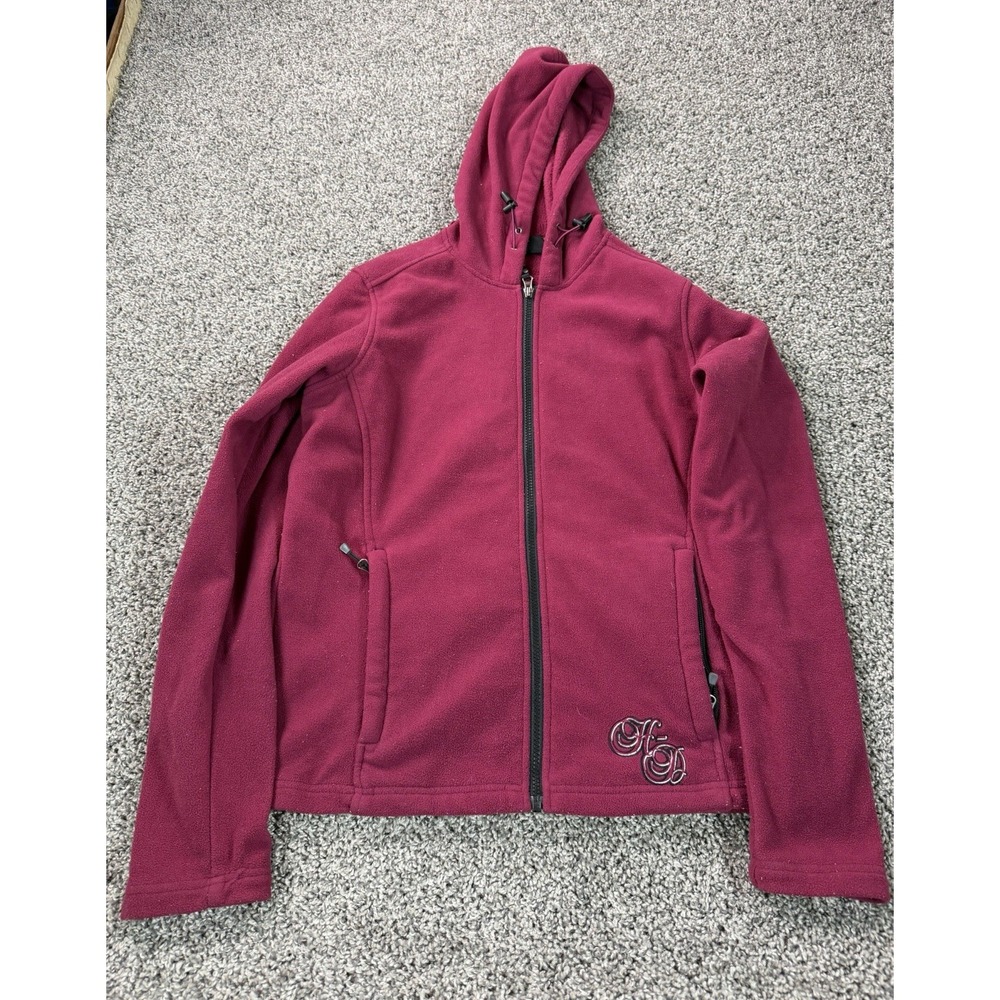Vintage Y2K Harley Davidson Motorcycles Full Zip Hoodie Women's Size Large Red